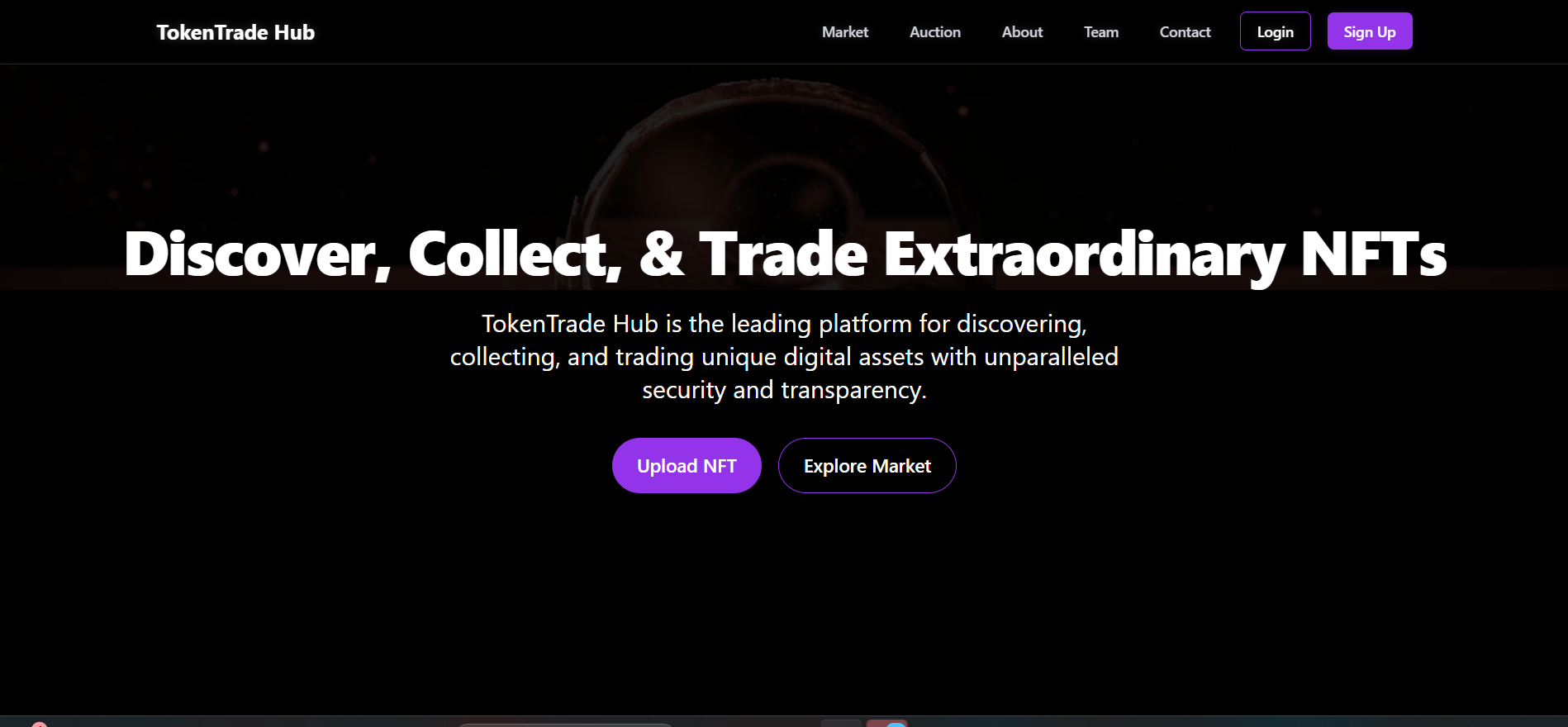 Token Trade Hub Platform Screenshot